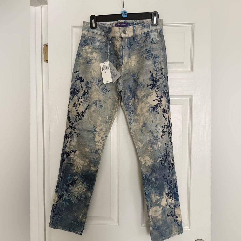 Ralph Lauren Purple Label Floral Blue Jeans
